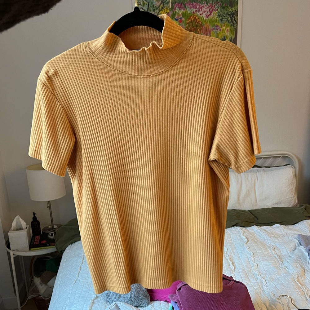Vintage Mustard Yellow Ribbed Top